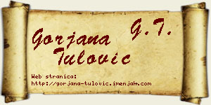 Gorjana Tulović vizit kartica